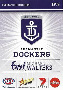 2016 Select Footy Stars - Excel #EP76 Michael Walters Back
